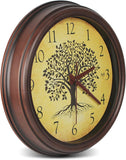 1 x RAW Customer Returns FISHTEC wall clock tree of life 30.5 cm - large numbers - radio controlled and quiet without Tic Tac - frame strip - dial in wood look - retro style - RRP €20.4