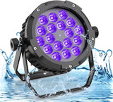 1 x RAW Customer Returns PUZILOZA Waterproof RGBWA UV 6 in 1 LED Par Light, 18 LED Stage Light with DMX-6 10CH and Strobe Effects, Stage Lighting for Discos, Weddings, Bars, Shows, Swimming Pool - RRP €135.99