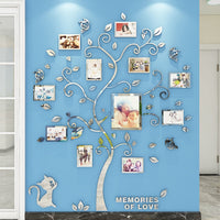 1 x RAW Customer Returns AIVORIUY Wall Sticker Tree 3D Wall Sticker DIY Family Tree Photo Wall Wall Sticker Photo Wall Sticker with Picture Frame Wall Decoration Children s Room Bedroom Living Room Decoration XL 156x190cm, Mirror  - RRP €47.29