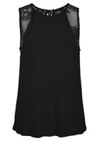 2 x Brand New DOTIN Women s Summer Top Sleeveless Blouse Top Tank Top Elegant Vest Top Plain Floral Pattern Lace Shirt, Black, L - RRP €38.3