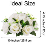 1 x Brand New Inweder Wedding Flower Balls for Centerpieces - 2 Pieces Artificial Flower Ball Arrangement Silk Rose Balls with Base for Home Table Decoration Pure White - RRP €79.96