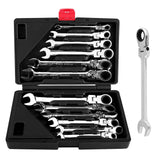 1 x RAW Customer Returns Ejoyous 12pcs 8-19mm Ratchet Wrench Set Multifunctional Flexible Combination Ratchet Wrench Spanner Set with Case - RRP €67.69