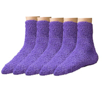 1 x Brand New LERTREEUK 5 Pairs Women s Fleece Socks Purple  - RRP €22.8