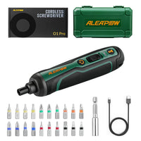 1 x RAW Customer Returns ALEAPOW Mini, cordless screwdriver set 3-speed torque setting screwdriver, max. 5 NM, 3.6V 2000mAh with 21 accessories, double LED light, USB Type-C charging cable, with storage box - RRP €26.21