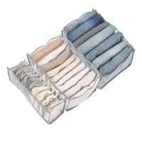 1 x Brand New Pack of 3 drawer organizers, underwear organizer, foldable organizer drawer, drawer organization system, gray wardrobe organizer, closet organizer wardrobe for jeans, pants, shirt - RRP €20.4