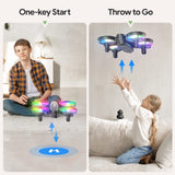 1 x RAW Customer Returns Tomzon mini drone with camera 1080P for children and beginners RC quadrocopter with LED light, helicopter remote controlled, drone toy indoor 360 propeller protection long flight time throwing go 3D flip drone - RRP €49.99