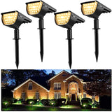 1 x RAW Customer Returns Set of 4 Outdoor Solar Lamp, 32 LED Outdoor Solar Lighting Waterproof IP67 Wall Lamp 3 Modes, Adjustable 180 Outdoor Solar Spotlight for Garden, Courtyard, Driveway, Path, Sidewalk, Terrace - RRP €60.0