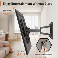 1 x RAW Customer Returns Perlegear Wall Mount for TVs from 37 to 75 Inch up to 50 kg, TV Bracket with Swivel and Extendable Arm, VESA TV Support 200x100-600x400mm - PGLFK5 - RRP €49.99