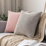 1 x RAW Customer Returns MIULEE Set of 2 Cushion Covers Corduroy Cushion Cover Decorative Pillowcase Sofa Cushion Couch Cushion Throw Pillow Decorative Pillowcase Decorative Cushion Cover with Hidden Zipper 45 x 45 cm Pink - RRP €14.69