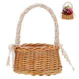 1 x RAW Customer Returns Handmade basket wicker rattan basket rattan basket flower girl basket fruit basket wicker basket woven flower baskets picnic basket wicker basket woven basket for wedding table decoration country house style - RRP €14.59