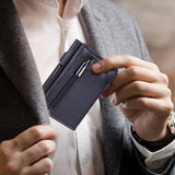 1 x RAW Customer Returns Bovem hiziel Men s Wallet Automatic Pop Up Card Holder Credit Card Wallet RFID Protection Ultra Thin Single Color 10 7 2.5cm Black - RRP €36.0