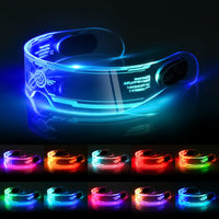 3 x RAW Customer Returns Oziral Cyberpunk LED glasses for party, LED glowing glasses, festive cool neon glasses, fast glasses rave, 7 colors 4 modes LED party glasses for party Halloween carnival bar music festival - RRP €42.33