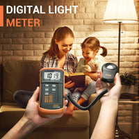 1 x RAW Customer Returns Dr.meter Luxmeter, Light Meter Digital Lux Meter Handheld Split Design with LCD Display Range up to 0-200,000 Lux Light Meter with High Precision Fast Response Data Orange  - RRP €39.99