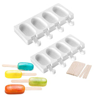 1 x Brand New Ice Cream Molds 2 Pieces Silicone Ice Cream Shapes Ice Cream Molds Ice Cream Stick Mold Silicone Popsicle Molds Ice Cream Molds for DIY Desserts, Chocolate, with 50 Ice Cream Sticks - RRP €22.8