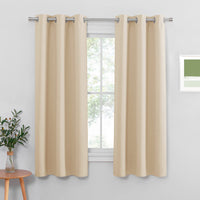 1 x RAW Customer Returns PONY DANCE Curtains Bedroom Eyelet Curtain Set of 2 Beige Opaque Blackout Curtains Living Room Curtains Short H 158 x W 106 cm Biscotti Beige - RRP €27.58