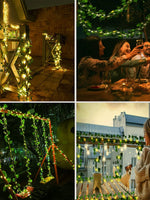 1 x RAW Customer Returns Joysing Solar Fairy Lights Outdoor 10M 32FT Solar Ivy Fairy Lights, 8 Modes Ivy Artificial Fairy Lights Waterproof Ivy Garland with Fairy Lights for Wall Room Party Garden Decoration Outdoor Warm White - RRP €16.33