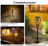 1 x RAW Customer Returns infray solar flame light, solar lamp for outdoor use, 96 LED solar torch garden solar light, solar garden light with flame effect, IP65 waterproof, garden torches light for patio, lawn and paths - RRP €57.47