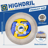 1 x RAW Customer Returns HIGHDRIL Diamond Tile Saw Blade, 105mm Diamond Cutting Disc for Cutting Grinding Ceramic Tiles, Porcelain, Marble, Granite, Quartz, Artificial Stone Dekton with - RRP €25.2