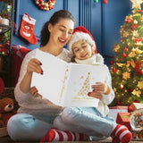 1 x RAW Customer Returns Lanpn Christmas Momories Memory Book, Large Leather Christmas Photo Album, Picture Book for 4x6, 5x7, 8x10, White - RRP €20.16