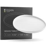 1 x RAW Customer Returns FOSIEN design tray black made of metal with anti-slip coating on the underside decorative plate as a round tray with a timeless design, as a decorative bowl for decorative house Classic White  - RRP €24.46