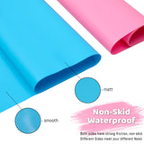 1 x RAW Customer Returns Pack of 2 silicone mats 50 x 40 cm, SOSMAR silicone mat, painting and craft mat, large for children, painting, epoxy resin crafts, play dough accessories and kitchen worktop, non-slip and washable blue pink  - RRP €13.1