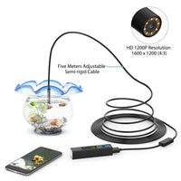 4 x RAW Customer Returns pancellent Endoscope Camera WiFi, Inspection Camera HD 1200P with LED Light Endoscope Camera 5m for Android iPhone Tablet PC 16.5FT, Included  - RRP €109.16