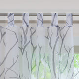 1 x RAW Customer Returns HongYa 1 piece loop curtain, transparent curtain, voile curtain with loops, branches pattern, H W 225 140 cm, white, grey - RRP €28.22