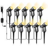 1 x RAW Customer Returns Svater Garden Lighting LED Outdoor, 32m 10-pack 3000LM 10 2W Garden Spotlight 27V COB IP65 Waterproof Spotlight Warm White with Ground Spike for Outdoor Garden Yard - RRP €95.99