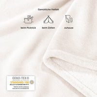 1 x RAW Customer Returns Blumtal fleece blanket 150x200 cm - Oeko-Tex certified cuddly blanket - blanket 150x200 cm - soft blanket couch as a living cuddly blanket - fleece blanket - fleece blankets 150x200 cm - off-white - white - RRP €21.8