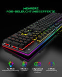 1 x RAW Customer Returns Black Shark Mechanical Gaming Keyboard RGB Lighting, QWERTZ German Layout, Red Switches, Anti-Ghosting 105 Keys, Metal Plate, Fully Programmable Gaming Keyboard, for PC Gamers - RRP €63.52