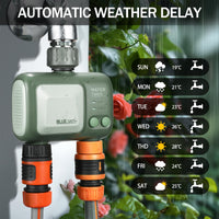 1 x RAW Customer Returns Kazeila Irrigation Computer WLAN Water Timer 2 Outputs, Irrigation Timer with App Voice Control, Waterproof Automatic Garden Irrigation for Garden Greenhouse Agriculture - RRP €58.39