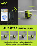 1 x RAW Customer Returns Marching arm cross line laser, 4x360 degree green self-leveling laser spirit level with digital display, rotary laser with 2 2400mAh lithium battery, line laser construction laser for indoor construction site - RRP €59.99