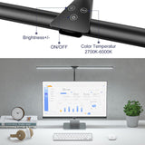 1 x RAW Customer Returns Kintion Led Desk Lamp, Computer Monitor Flexible Gooseneck Smart Light, 1400 Lumens Dual Headed Architect Table Light with Clamp, 25 Super Bright Extra Wide - RRP €40.32