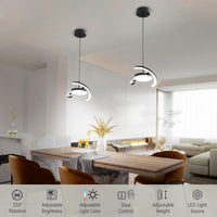 1 x RAW Customer Returns LED hanging light dining table pendant light, black dimmable with remote control pendant lamp 3000-6000K height adjustable Saturn ring design for dining room, living room, kitchen island, bedroom, foyer - RRP €79.99