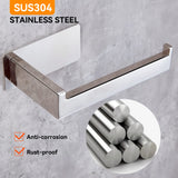 1 x RAW Customer Returns YUET toilet paper holder without drilling, toilet paper holder 304 stainless steel, toilet roll holder self-adhesive, toilet paper holder WC paper holder for kitchen bathroom chrome silver  - RRP €14.66