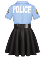 1 x RAW Customer Returns Miulruma Police Costume Girls Police Officer Dress Equipment Police Trowel Police Toy Set for Children Girls Carnival Theme Party Police Costume A026L - RRP €30.24