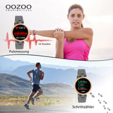 1 x RAW Customer Returns Oozoo Q4 Smartwatch Unisex Fitness Watch 39mm with 16mm Silicone Strap for Men and Women Fitness Wristwatch with Pedometer Fitness Tracker Sports Watch for iOS Android - RRP €109.95