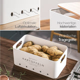 1 x RAW Customer Returns Homety potato storage box set of 3 - decorative kitchen - the ideal way for onion storage, potato storage and garlic storage white  - RRP €54.97