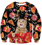 1 x RAW Customer Returns IDGREATIM Men Novelty 3D Cat Graphic Christmas Sweatshirts Pullover Knitted Sweater Long Sleeve Sweater Black S - RRP €30.13