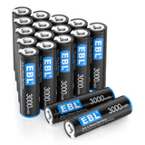 1 x RAW Customer Returns EBL 16 Pack 3000 mAh 1.5 V Lithium Batteries AA Volt Constant High Performance for Digital Cameras, Remote Control, Toys Not Rechargeable  - RRP €32.99