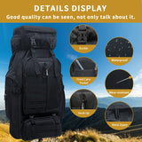 1 x RAW Customer Returns Vaupan Hiking Backpack, 80L Camping Backpack, Waterproof Large Outdoor Sport Travel Daypack Molle Rucksack for Men Women Black  - RRP €34.42