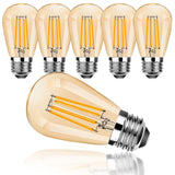 1 x RAW Customer Returns ProCrus E27 4W S14 LED light bulbs, vintage 4W Edison light bulb, 2700K warm white retro light bulbs, 30W incandescent bulbs equivalent, glass, for outdoor fairy lights replacement bulb, 300LM,amber, pack of 6 - RRP €17.63