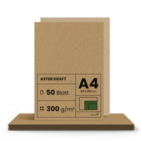 1 x RAW Customer Returns Netuno 50x Kraft paper 300g DIN A4 210 x 297 mm Aster Kraft kraft cardboard for crafting thick kraft paper a4 recycled paper craft cardboard wedding vintage brown cardboard natural craft natural brown paper - RRP €10.8