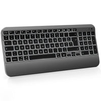 1 x RAW Customer Returns seenda AZERTY Wireless Mac Keyboard Rechargeable Backlit Keyboard with 3 Bluetooth Channels Ergonomic Round Key Compatible with iMac Macbook Mac OS iPad Dark Gray - RRP €20.4