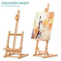 1 x RAW Customer Returns VISWIN 64 cm H H-Frame Tabletop Easel, Adjustable Sturdy Beech Wood Tabletop Art Easel, Portable Tabletop Easel for Painting and Display for Adults, Artists - RRP €30.48