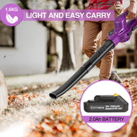 1 x RAW Customer Returns Exmate Leaf Blower Cordless, Leaf Vacuum Electric Set 2.0AH with Lithium Battery and Charger, 20V 130 MPH Leaf Blower Can be used to remove leaves dirt snow patios decks gardens leaf blower  - RRP €81.99