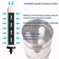 1 x RAW Customer Returns HUINING Candle Ceramic Filter, Gravity Water Filtration System, Household Bucket, Cooler Filtration System - RRP €34.97