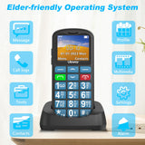 1 x RAW Customer Returns uleway 4G senior cell phone without contract, senior cell phone with  buttons, pensioner cell phone  button cell phone with USB-C, 1.7 inch LCD, SOS function, flashlight, charging station, use of the nano SIM - RRP €50.41