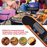 1 x RAW Customer Returns Grill Thermometer, LCD Digital Food Meat Thermometer with Folding Probe Turkey Fish Beef Taste Selectable Kitchen Cooking BBQ Grill Temp Tester Orange  - RRP €26.4