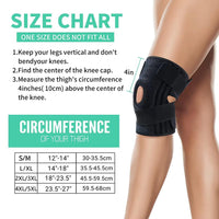 1 x RAW Customer Returns ABYON Knee Brace, Knee Support with Stabilizers, Adjustable Non-Slip Open Patella Support for Men Women Arthritis, Meniscus Tears, Ligament Joint Pain L XL  - RRP €25.2